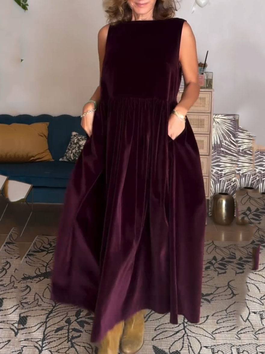 Velvet Backless Bow Midi Dress