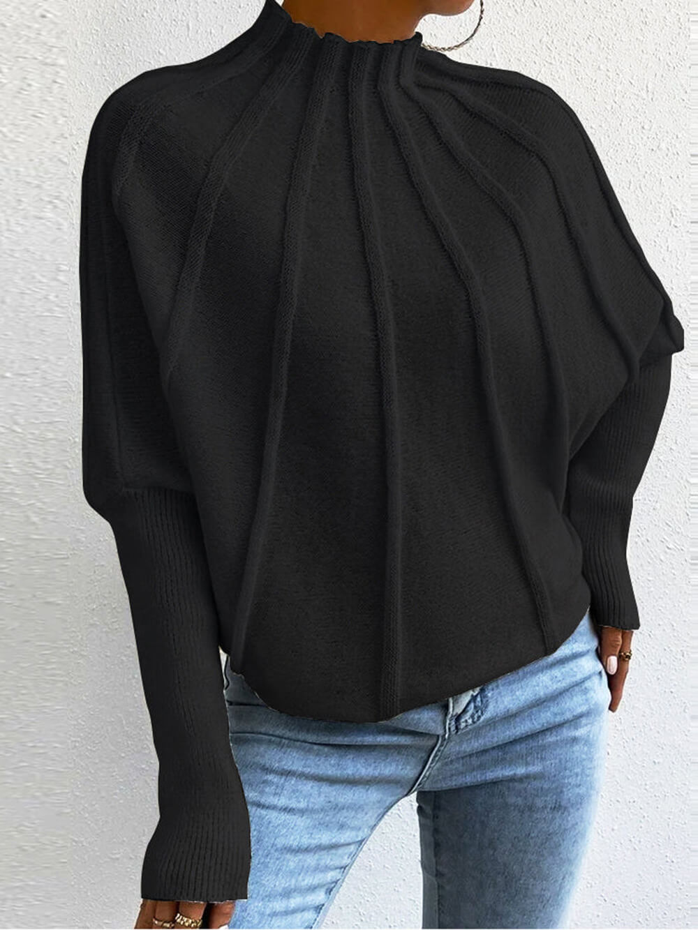 Yksinkertainen Dolman Sleeve -villapaita