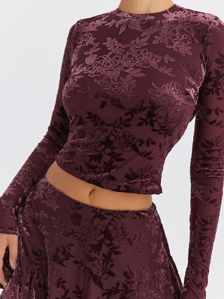 Gorgeous Romantic Turtleneck Floral Print Top