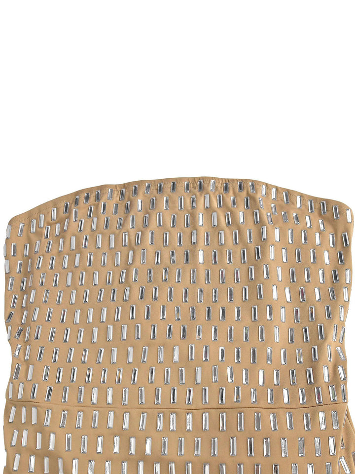 Shiny Tube Top Slim-Fit Maxi Dress