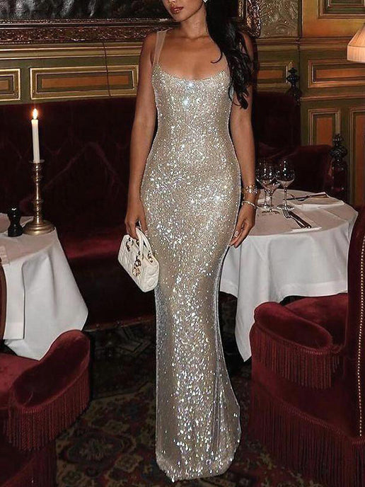 Glittering Temperament Strap Dress