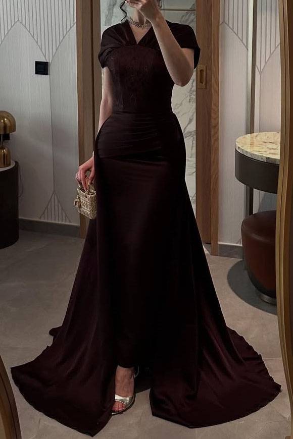 Lace Pleated High Waist Maxi Dress