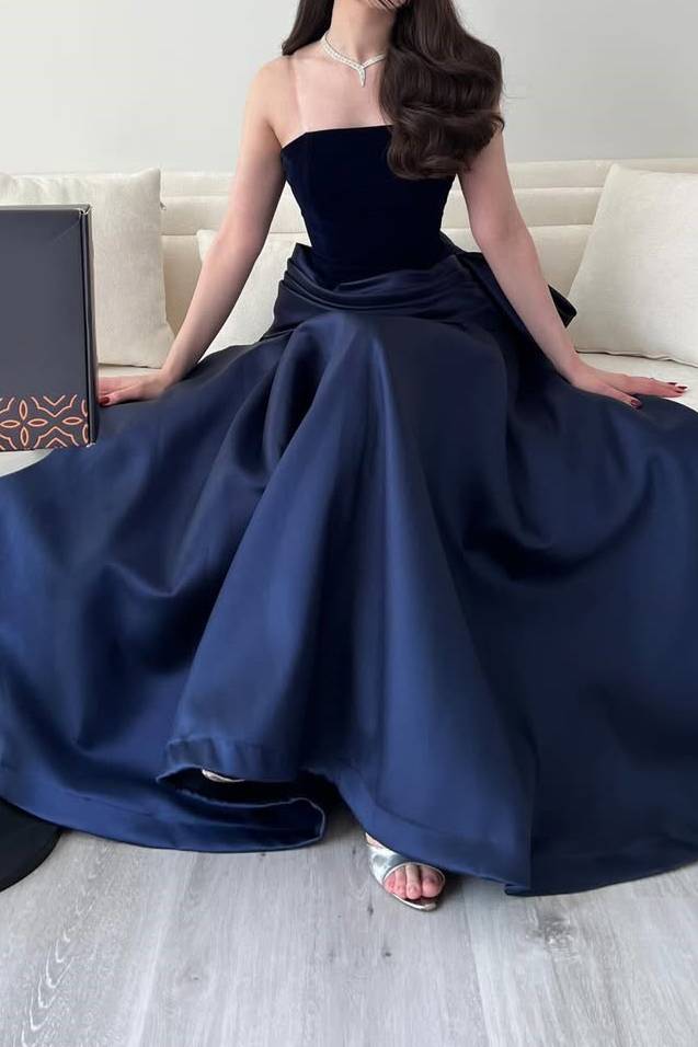 Velvet Splicing Bow Design Maxi Dress