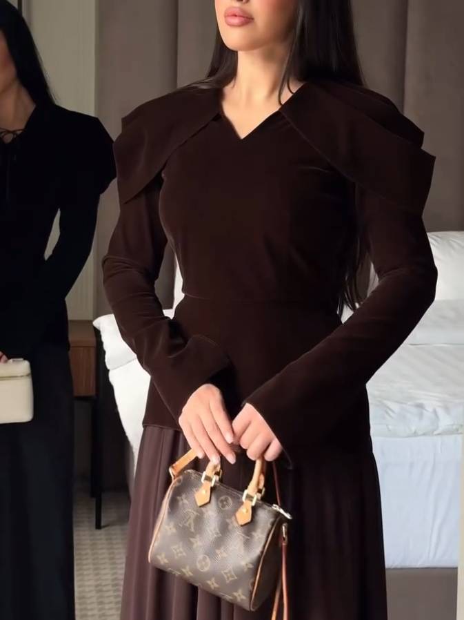 Vintage Velvet Shirt And Skirt Suit-Skirt
