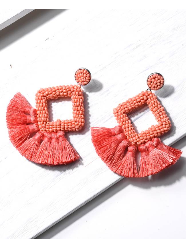 Hand-woven Tassel Earrings