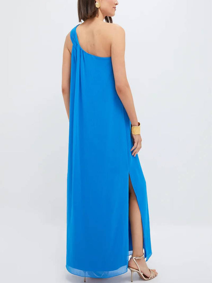 One-shoulder Side Slit Dress