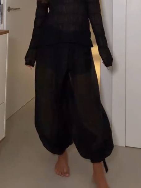 Vacation Style Long Sleeved Pleated Shirt Knickerbockers Set-Pants