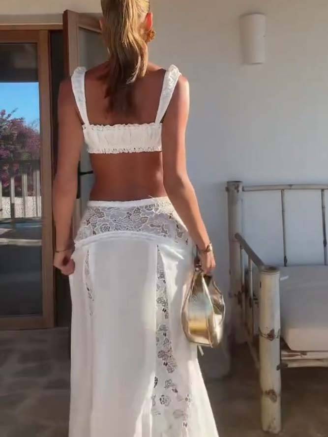 Lace Camisole And Skirt Suit-Skirt