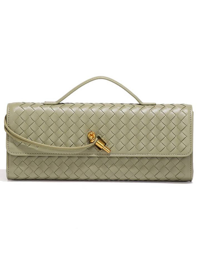 Two Way Woven Flap Clutch Shoulder Bag