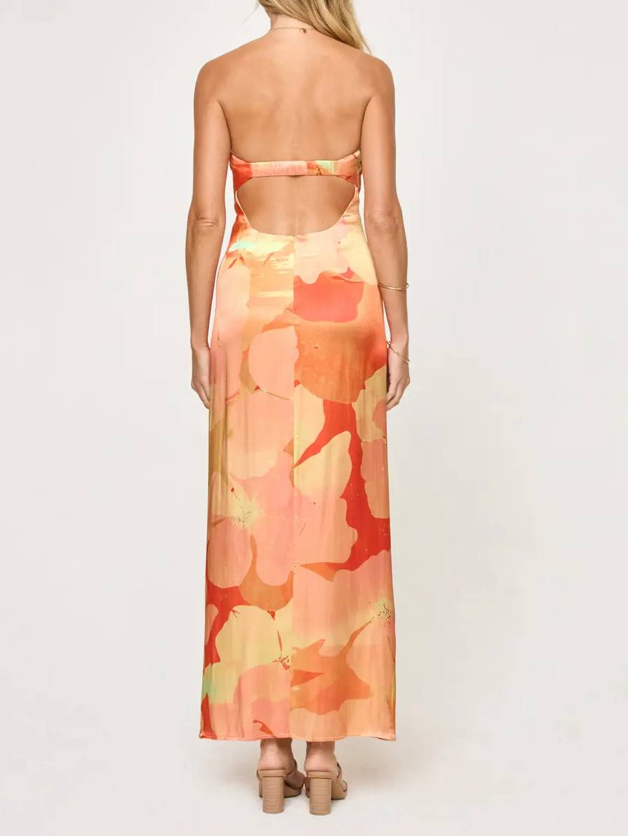 Tube Top Printed Maxi Dress