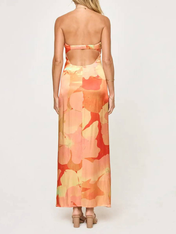 Tube Top Printed Maxi Dress