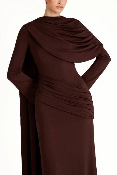 Pleated Ribbon Design Maxi Dress