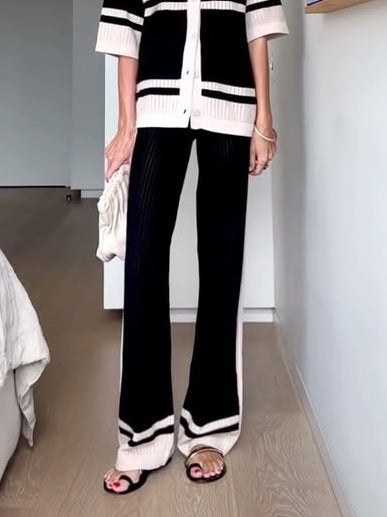 Casual Hollow Stripe Pants