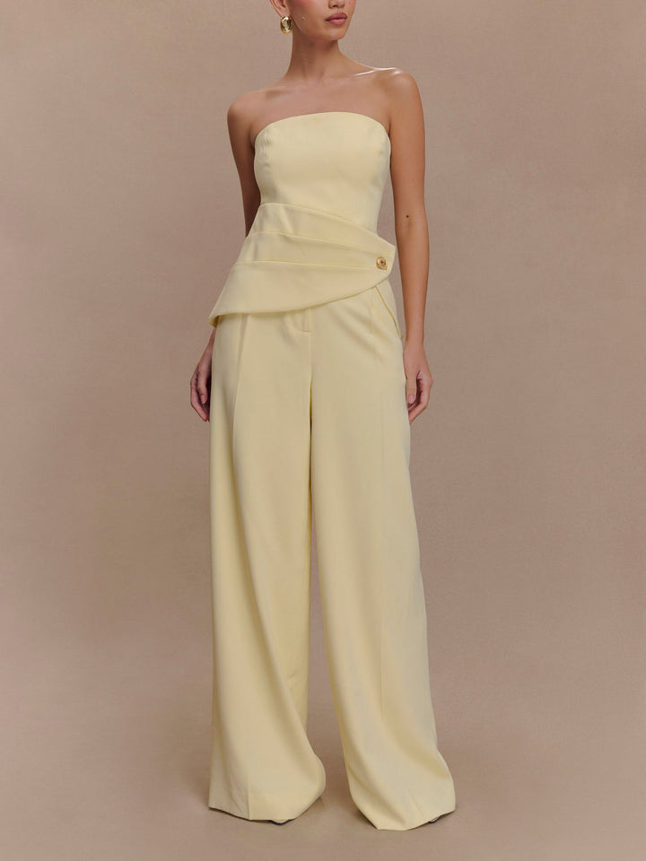 Elegant Strapless Top Two-Piece Set