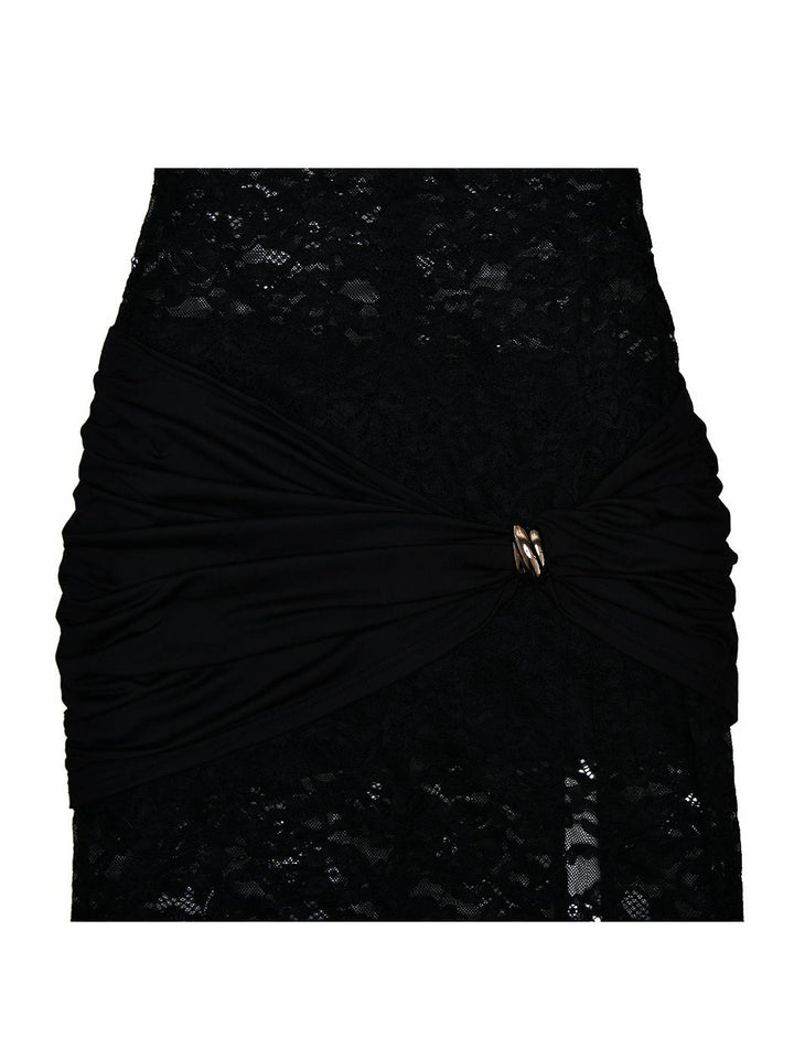 Lace Hollow High Slit Maxi Dress