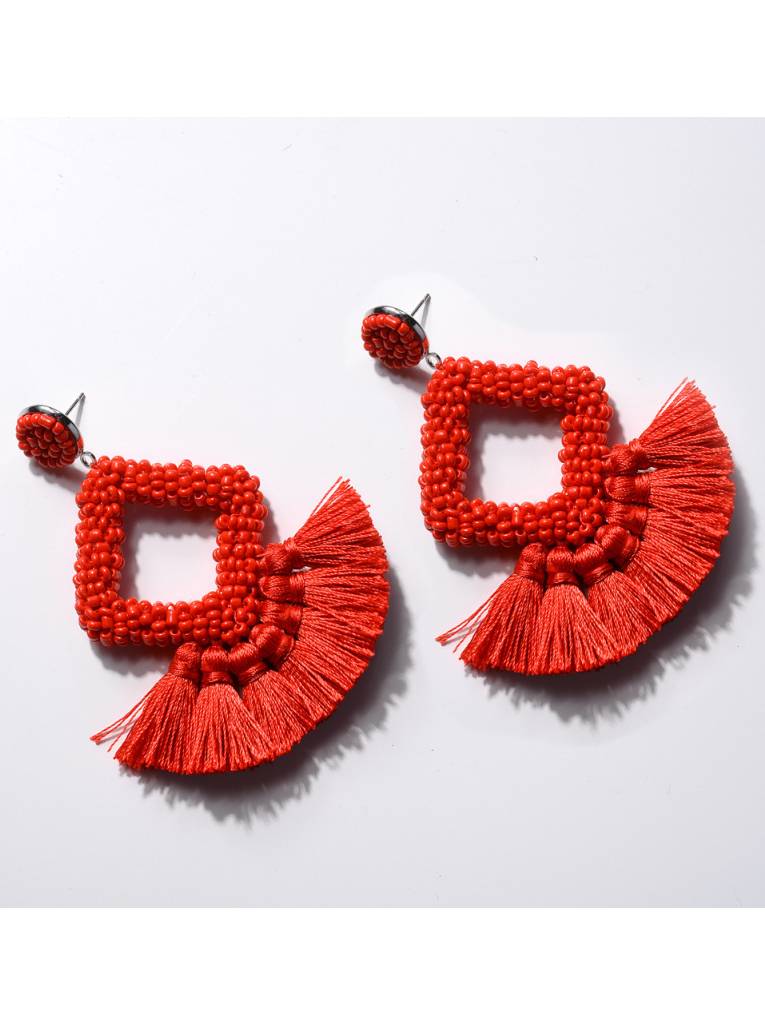 Hand-woven Tassel Earrings