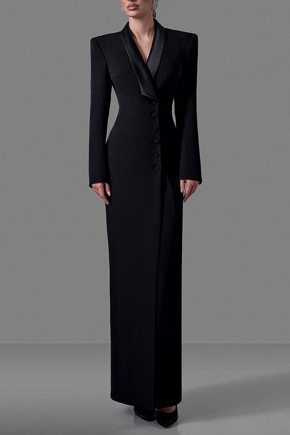 Back Slit Suit Dress