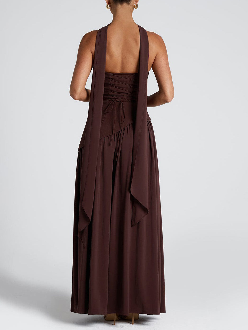 Elegant Wrap-Pleated High Slit Maxi Dress