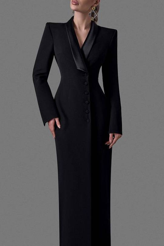 Back Slit Suit Dress