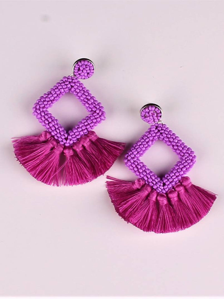 Hand-woven Tassel Earrings