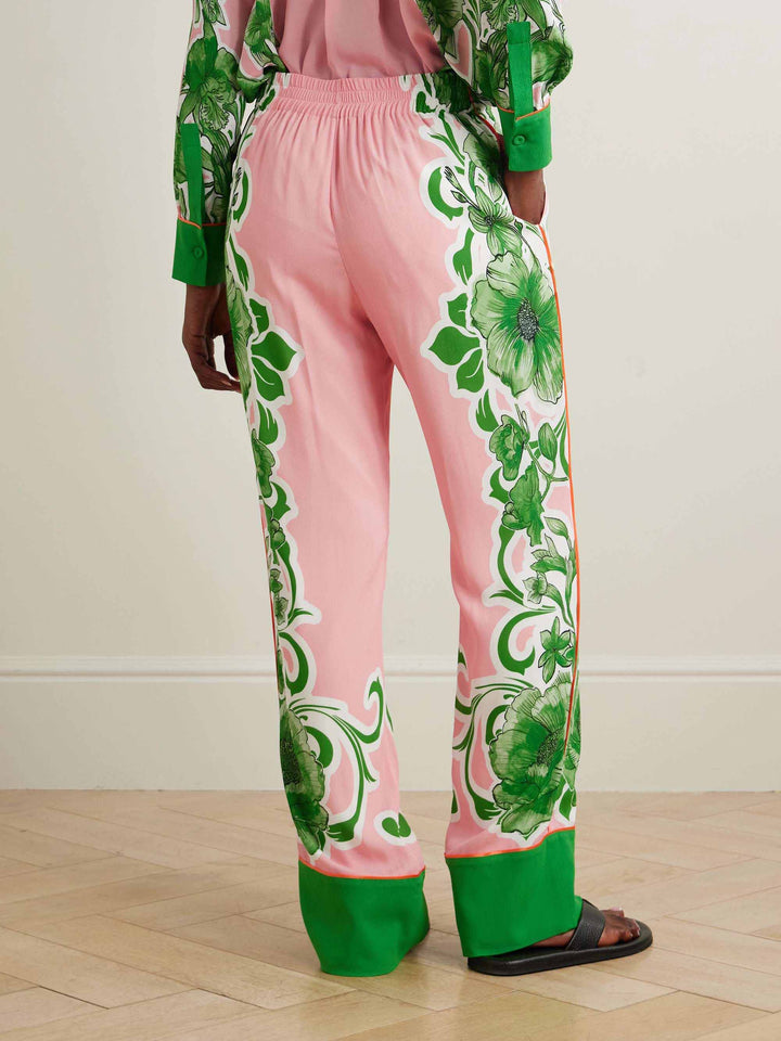 Exquisite Tropical Floral Print Pants