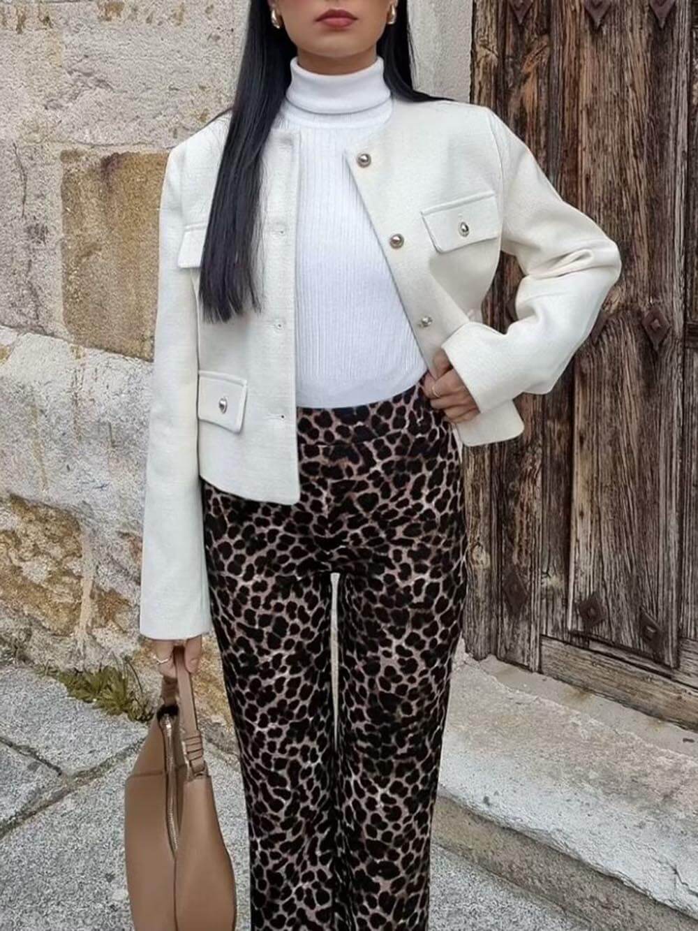 Chanel Style Fashion Button lyhyt pukutakki