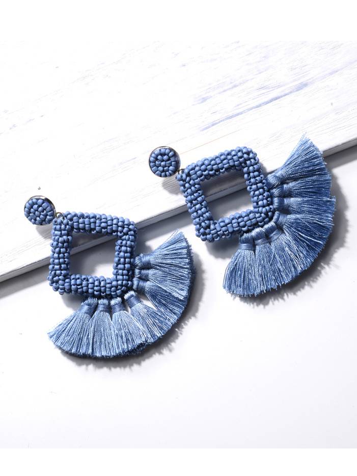 Hand-woven Tassel Earrings