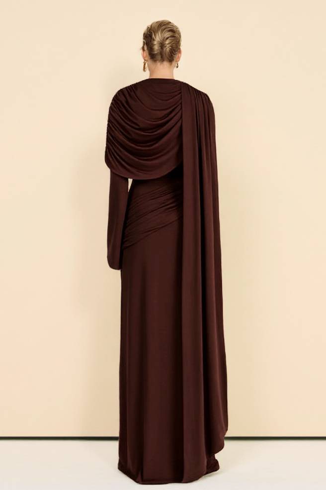 Pleated Ribbon Design Maxi Dress