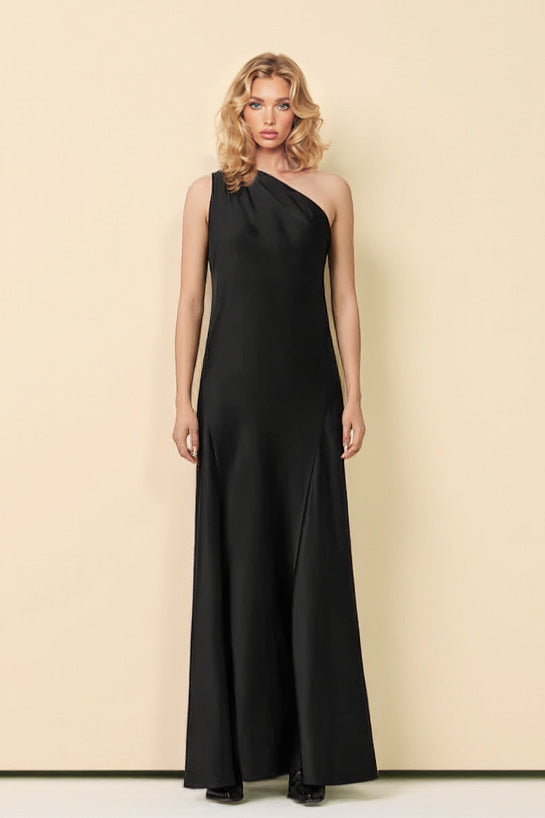 Off-Shoulder Front Slit Backless Maxi Dress