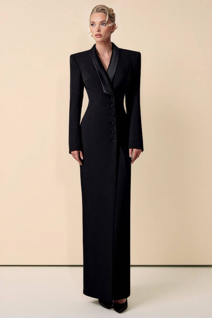 Back Slit Suit Dress