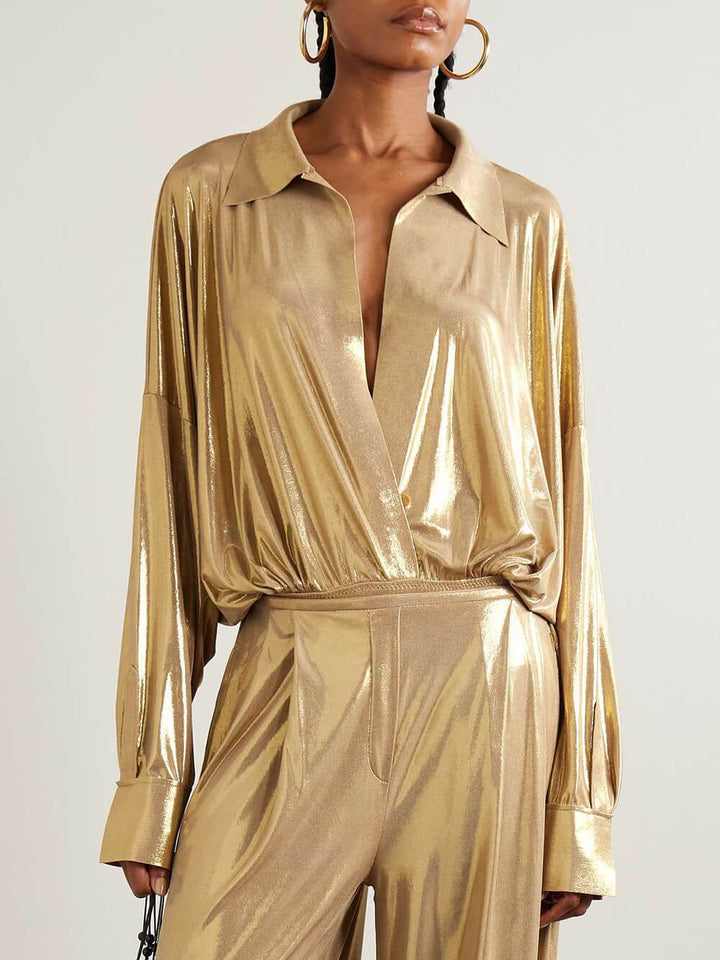 Elegant Pleated Stretch Wide-Leg Pants