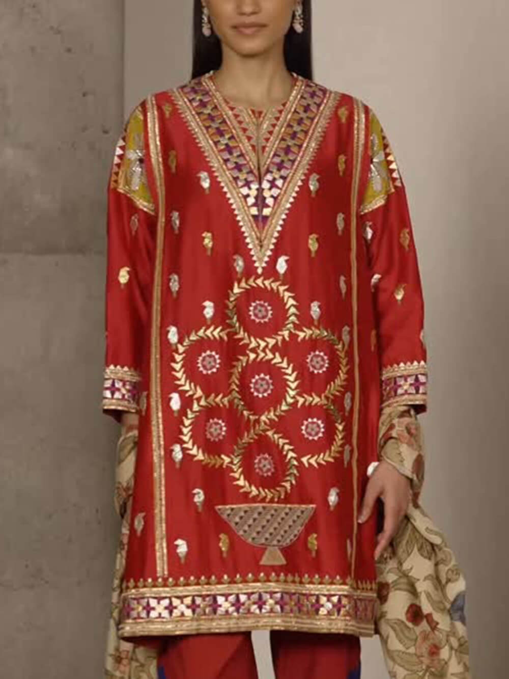 Unique Rainbow Stripe Printed Elastic-Waist Straight-Leg Pants