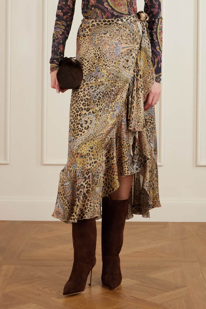 Exquisite Paisley Print Mesh Top