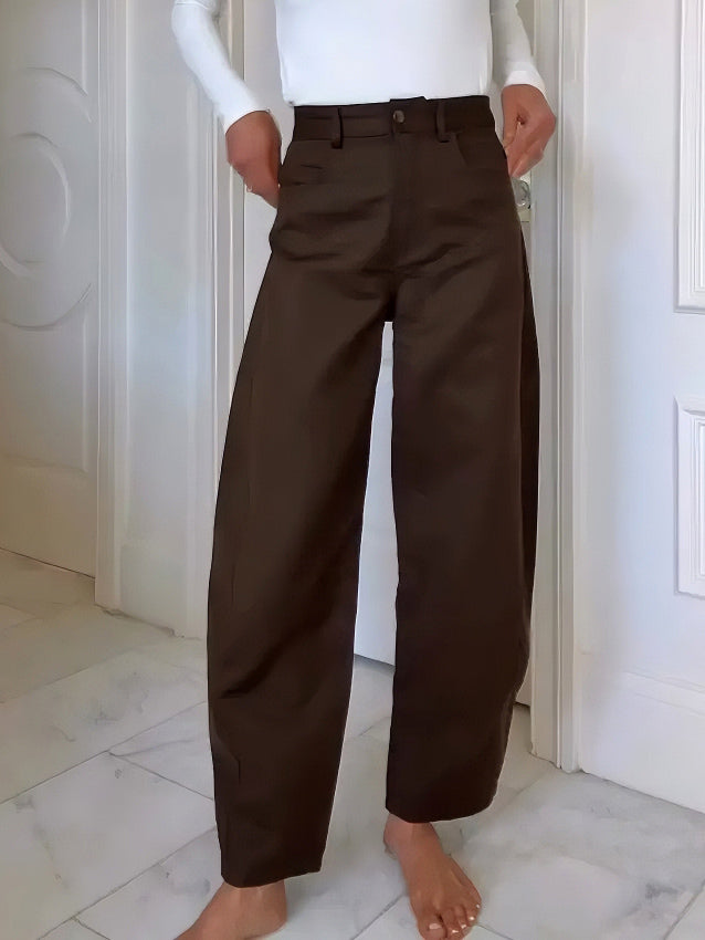 Fashionable Street-style Wide-leg Scimitar Pants