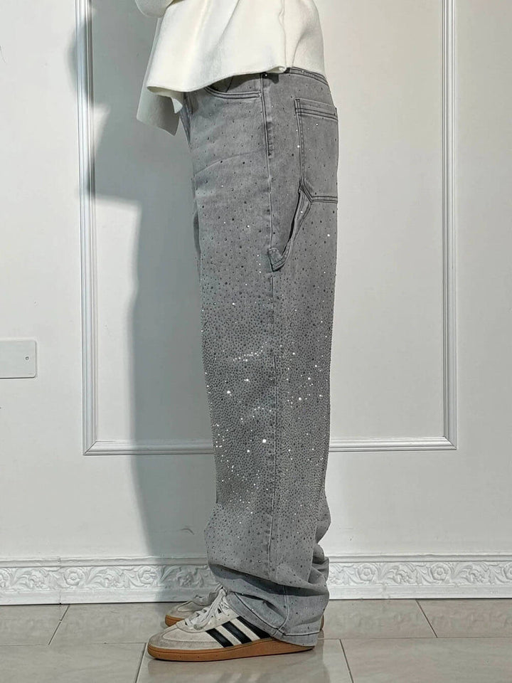 Classic Fashion Balloon Carpenter Shine Denim Jeans