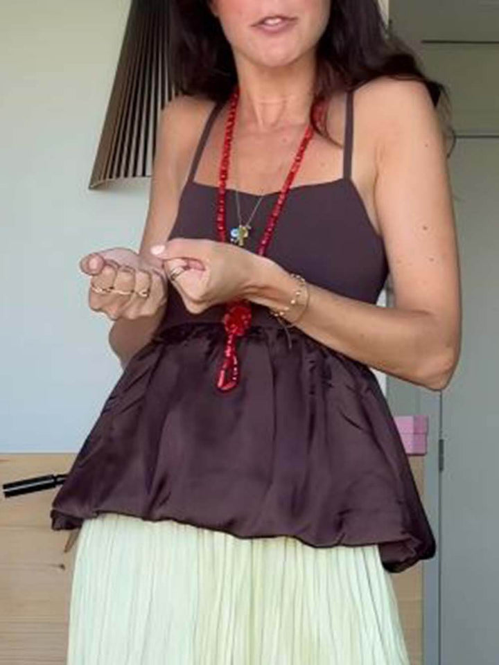 Casual Pleated Elastic Waist Skirt