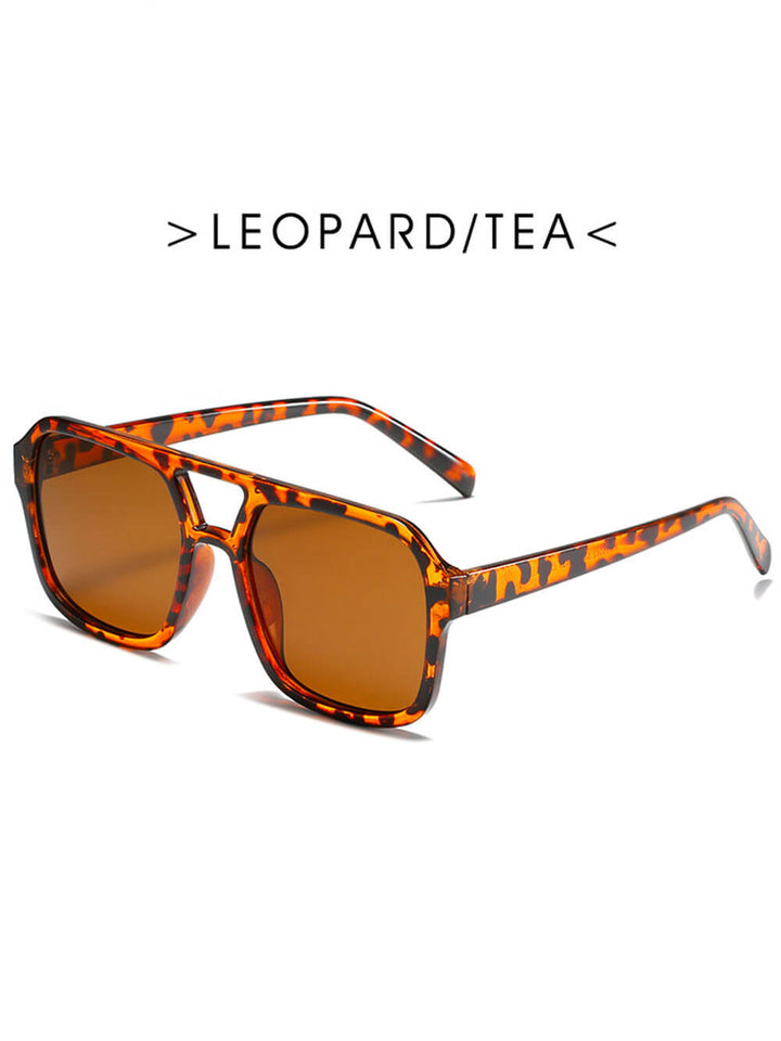 Stylish And Simple Double-Beam Large Frame Sunshade Sunglasses