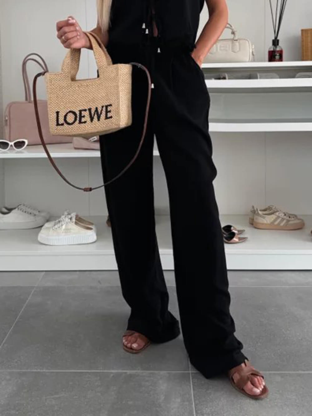 Summer Linen Casual High Waist Pocket Pants