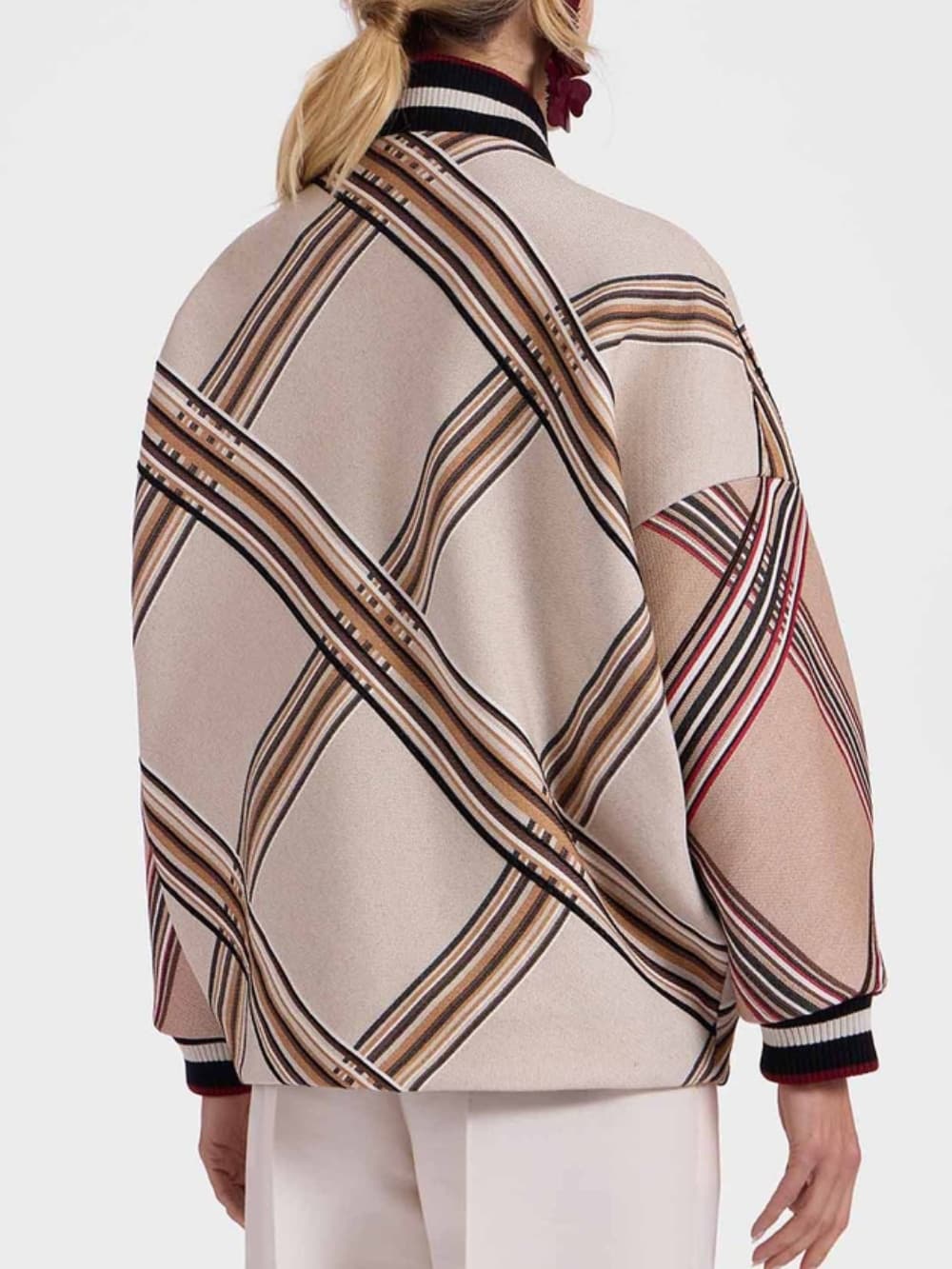 Classic Cross-Striped Light Beige Jacket