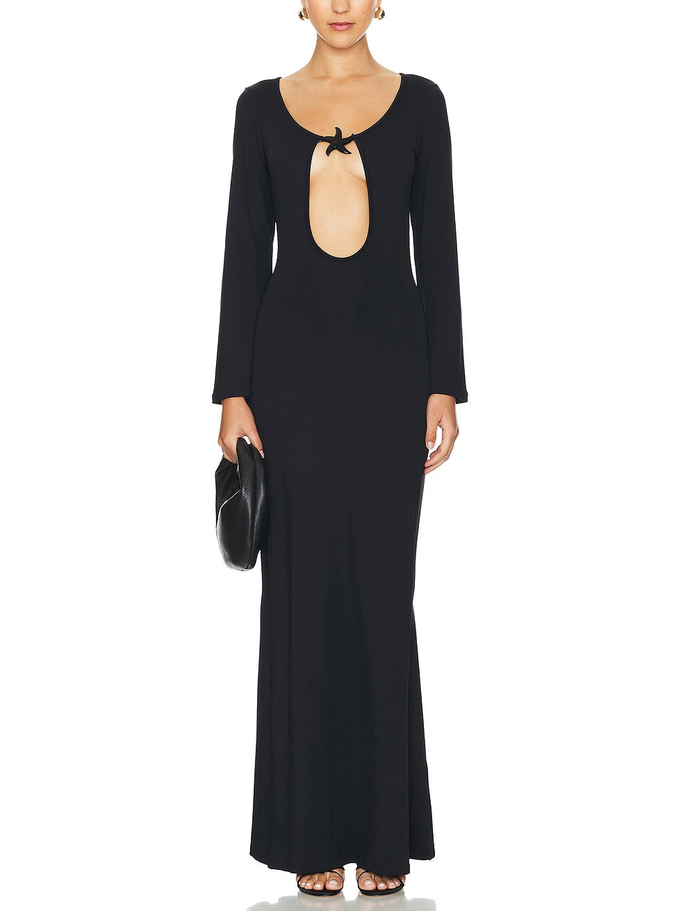 Sexy Cutout Starfish Embellished Maxi Dress