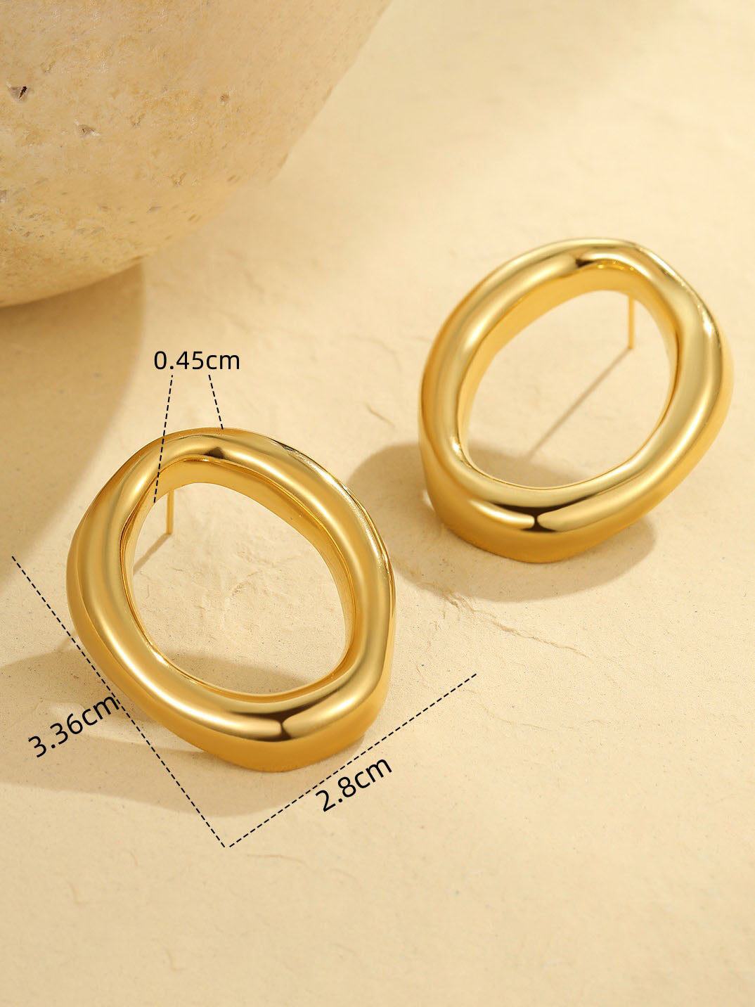 Exaggerated Hollow Irregular Circle Earrings