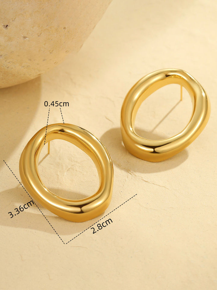 Exaggerated Hollow Irregular Circle Earrings