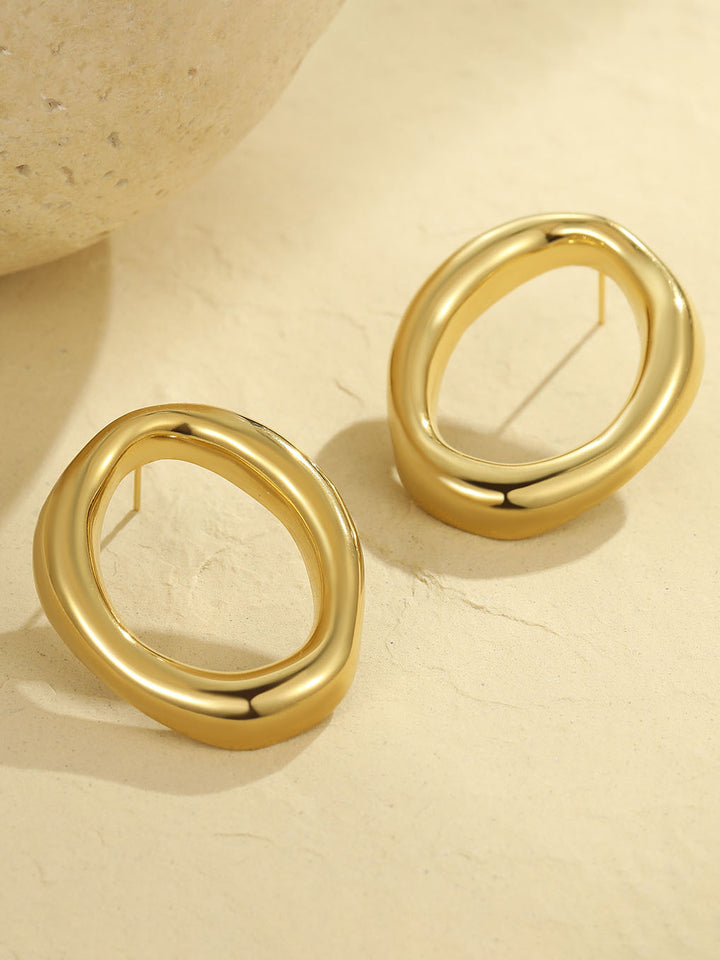 Exaggerated Hollow Irregular Circle Earrings