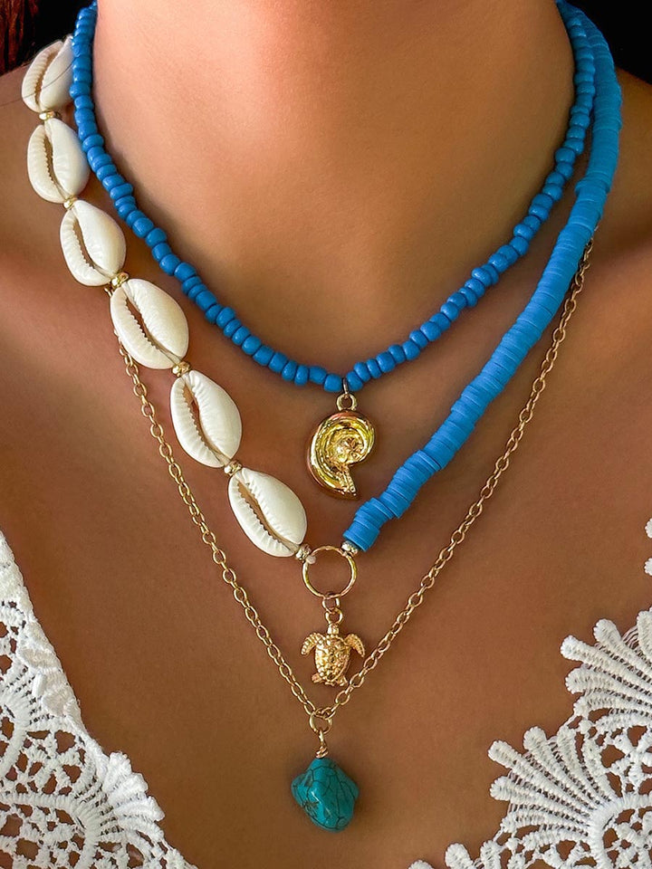 Bohemian Sunflower Multi-layer Pearl Shell Necklace