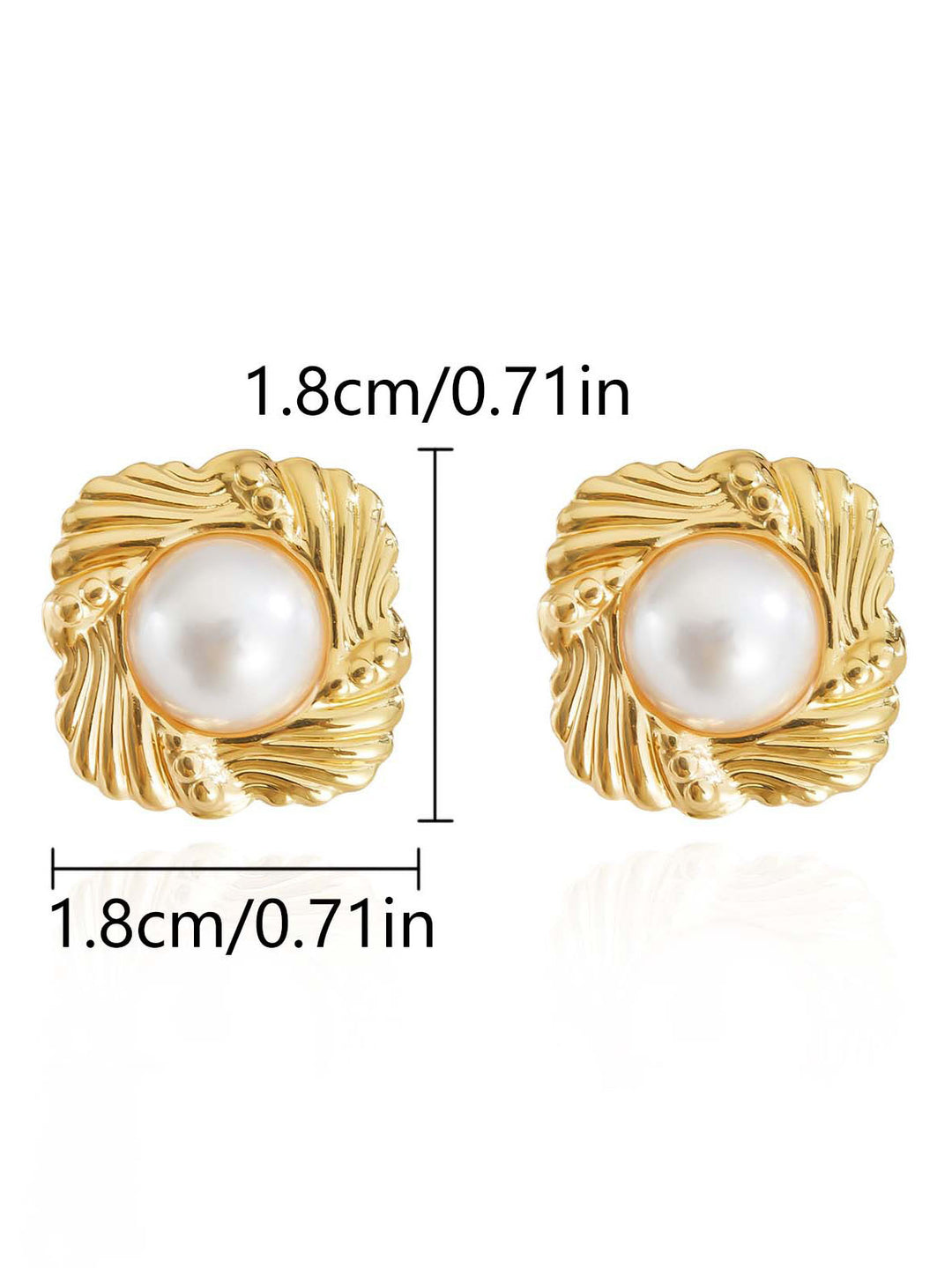 Fashionable Geometric Pearl Stud Earrings