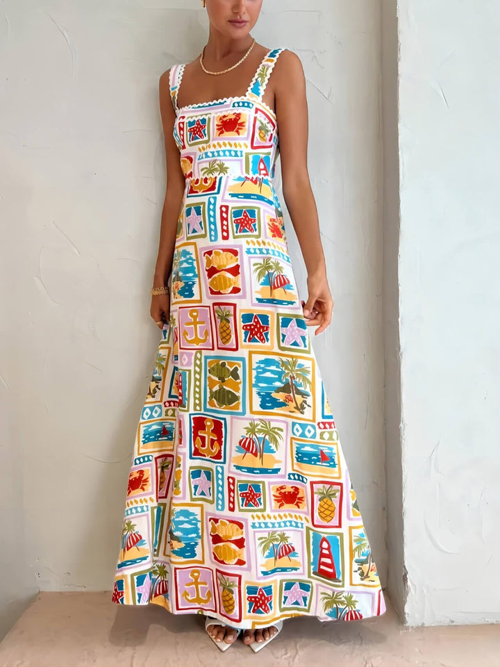 Vestido midi de renda sexy com alça graffiti personalizado