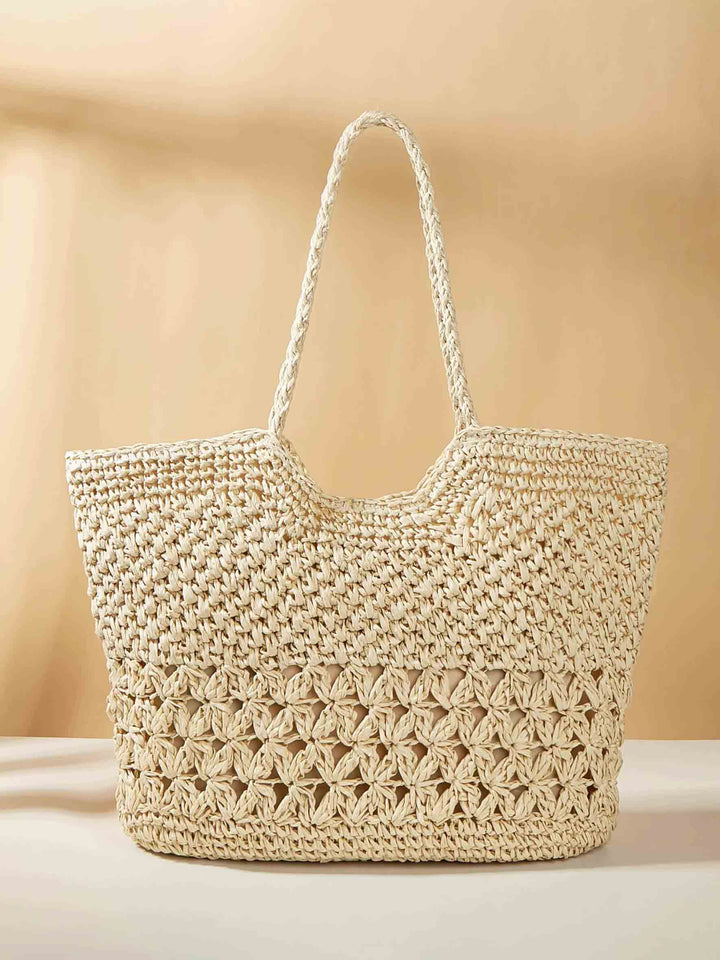 Beach Hollow Woven Straw Handbag