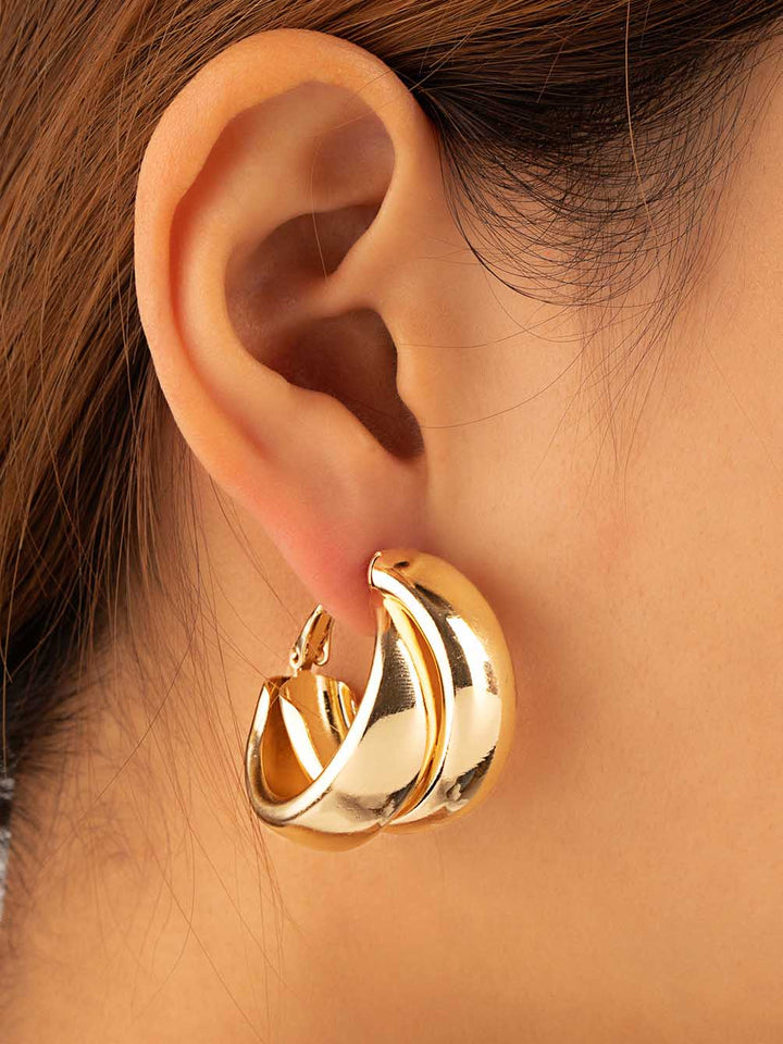 Retro Simple Irregular Hoop Earrings