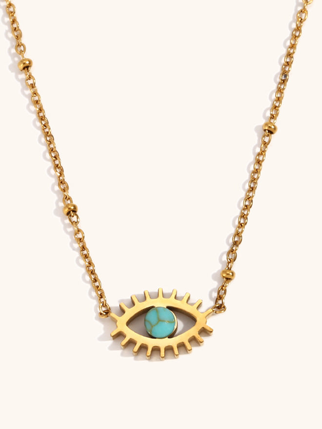 Turquoise Evil Eye Pendant Necklace