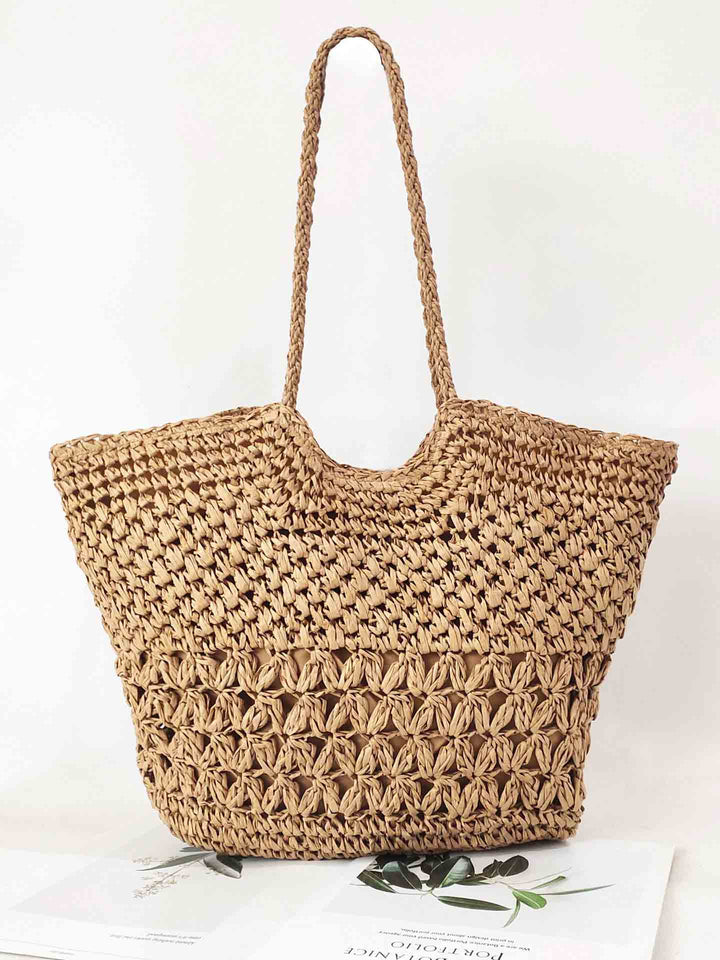 Beach Hollow Woven Straw Handbag